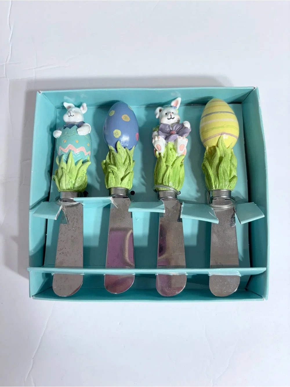 Easter Bunny Handle Spreader Set - Pastel Green & Pink